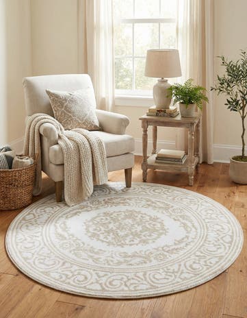 Snow White Hermitage Round Rug