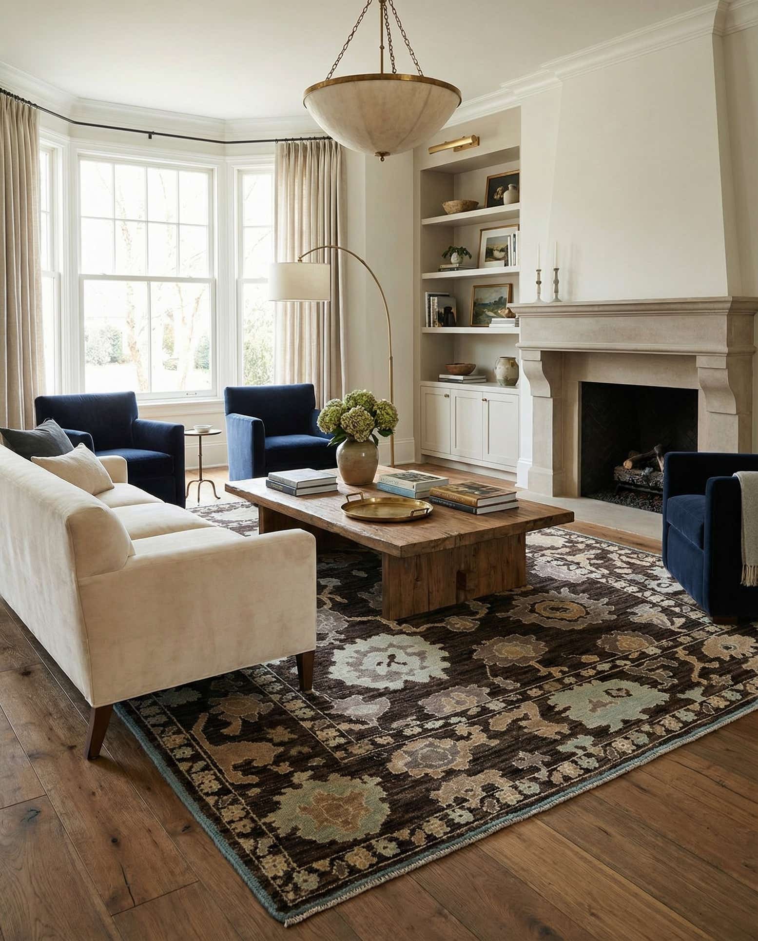 9' x 12' Hand Knotted Oushak Wool Rug