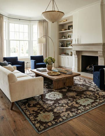 9' x 12' Hand Knotted Oushak Wool Rug