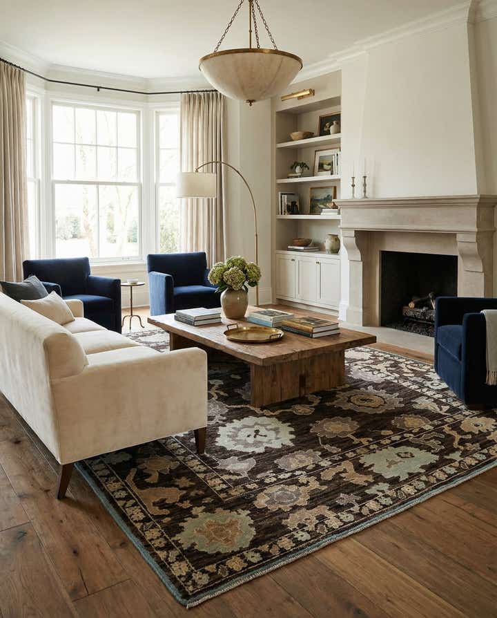 9' x 12' Hand Knotted Oushak Wool Rug