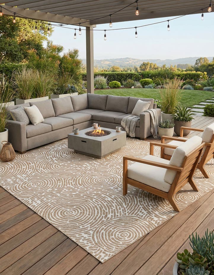 13' x 13' Easy-Clean Modern Indoor / Outdoor...