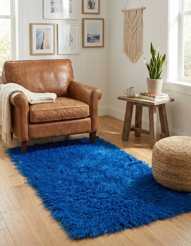 Detail image of 2' 3 x 4' 8  Hand Knotted Moroccan Wool Runner Rug