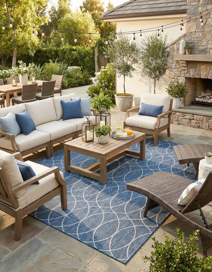 Detail image of 10' x 14'  Washable Trellis Indoor / Outdoor Rug