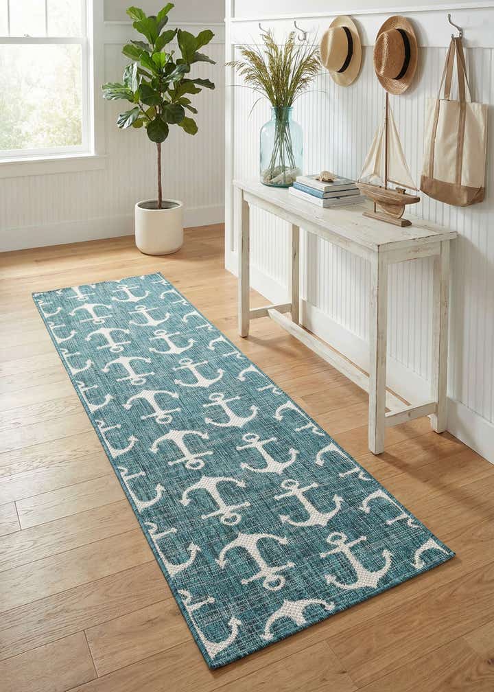 2' x 8' Easy-Clean Coastal Indoor / Outdoor Runner Rug