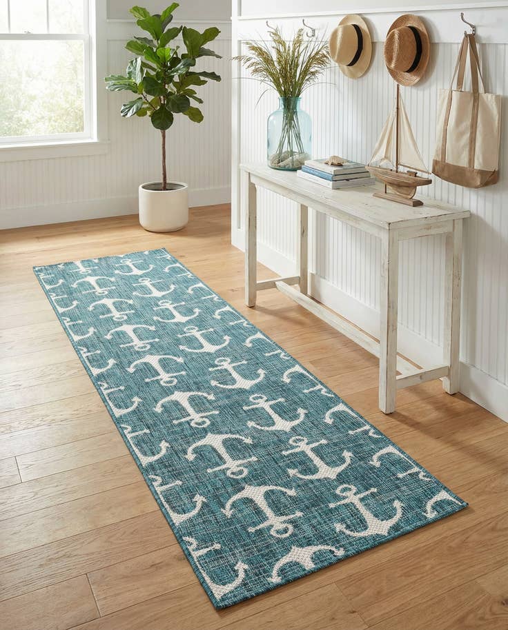 Detail image of 2' x 8' Easy-Clean Coastal Indoor / Outdoor Runner Rug