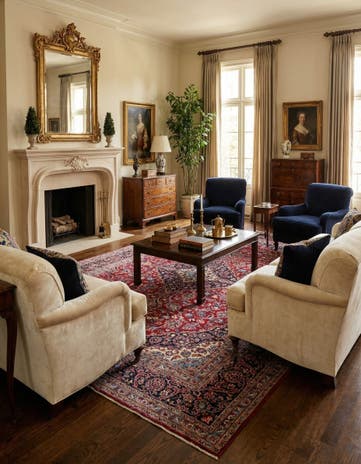 9' 7 x 13' 3 Hand Knotted Kashan Persian Wool Rug
