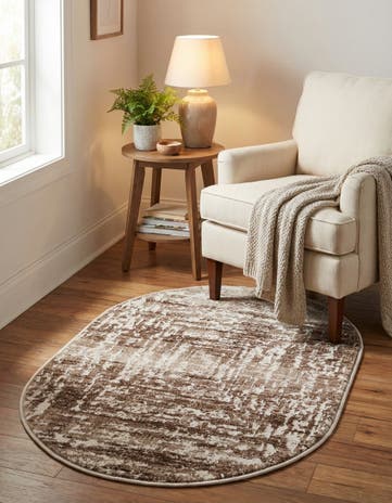 Chocolate Brown Hermitage Oval Rug