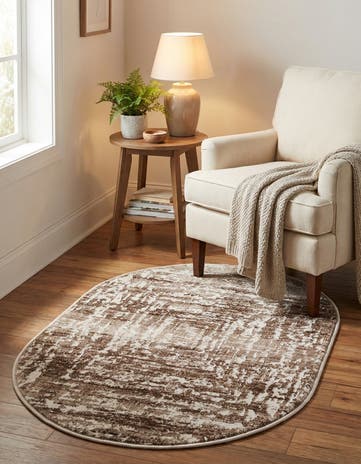 Chocolate Brown Hermitage Oval Rug