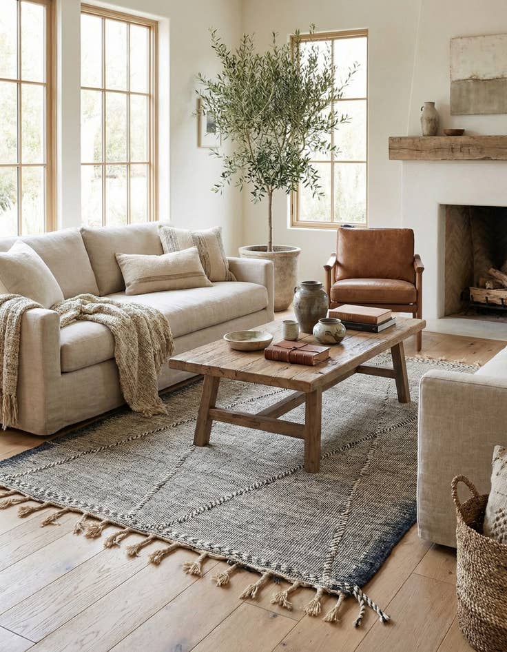 Detail image of 6' 7 x 10' 2  Hand Knotted Moroccan Wool Rug