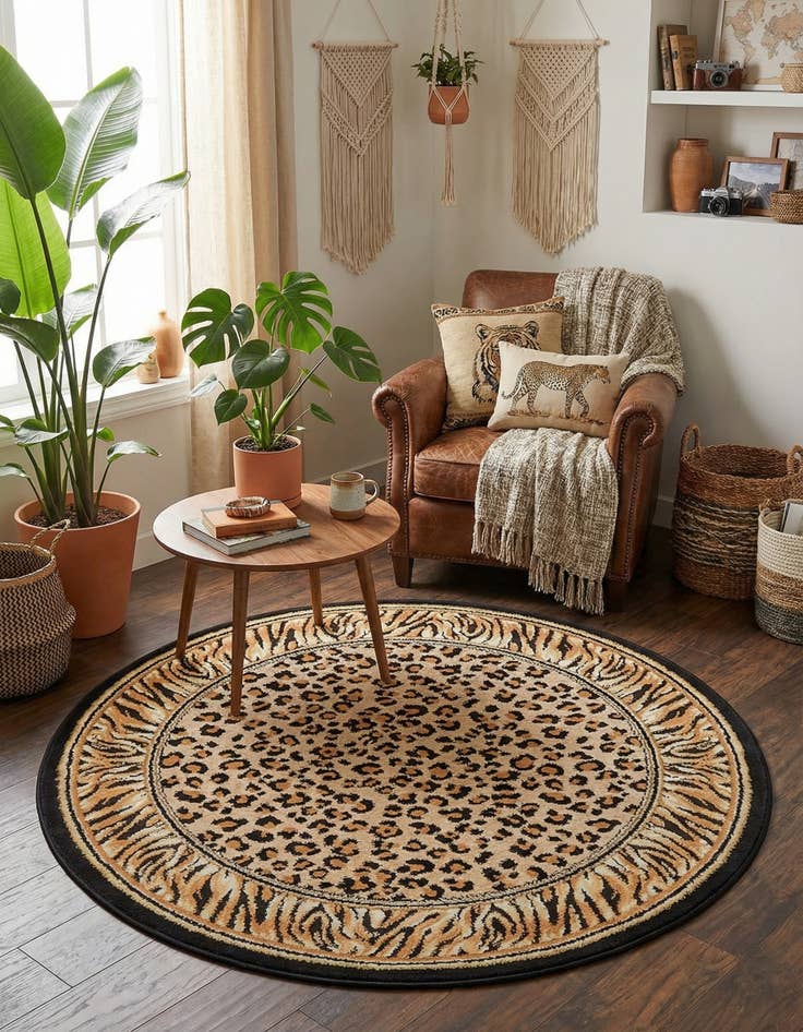 Detail image of 4' x 4' Safari Round Rug