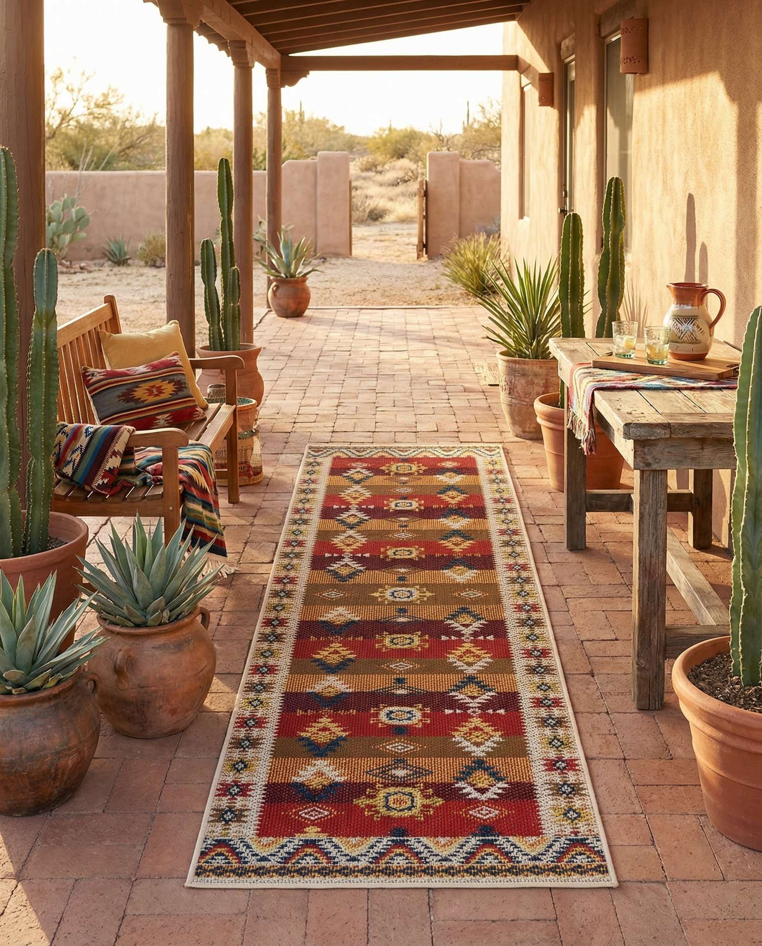 2' 7 x 10' Easy-Clean Baja Indoor / Outdoor Runner Rug