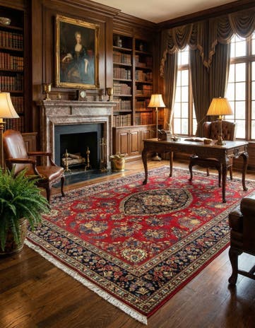 6' 6 x 10' 1 Hand Knotted Qom Persian Rug