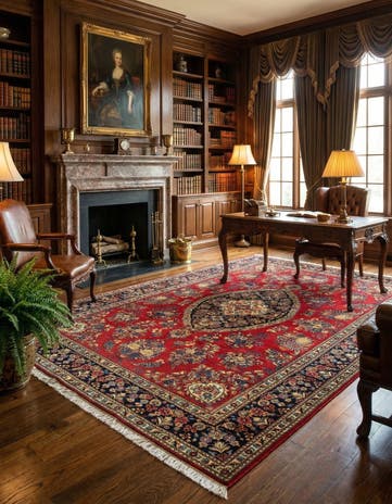 6' 6 x 10' 1 Hand Knotted Qom Persian Rug