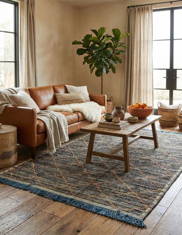 6' 3 x 9' 7 Hand Knotted Moroccan Wool Rug