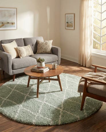  5' 3 x 5' 3 Moroccan Shag Round Rug