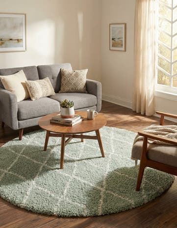 5' 3 x 5' 3 Moroccan Shag Round Rug