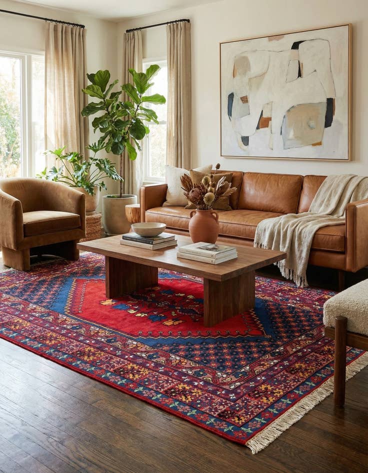 Detail image of 6' 8 x 9' 11  Hand Knotted Moroccan Wool Rug