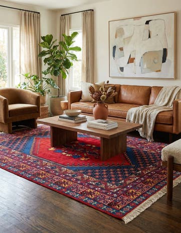 6' 8 x 9' 11 Hand Knotted Moroccan Wool Rug