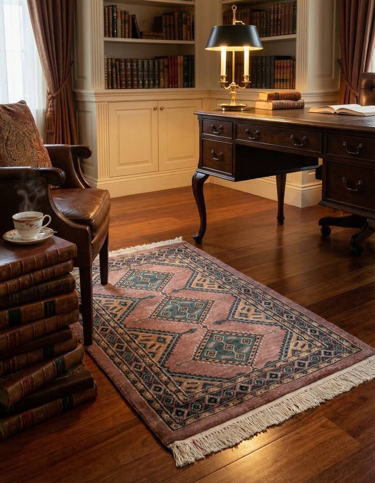 Detail image of  2' 6 x 4' 2  Hand Knotted Bokhara Rug