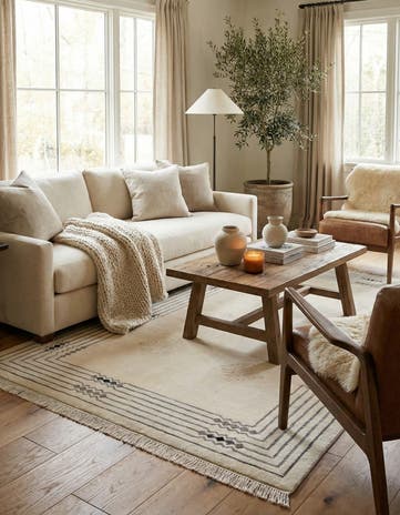 4' 6 x 6' 8 Hand Knotted Darya Wool Rug