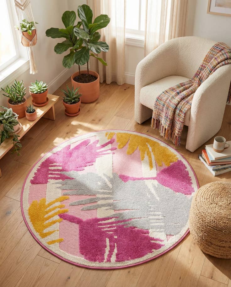 Detail image of 3' 3 x 3' 3 Easy-Clean Aruba Indoor / Outdoor Round Rug