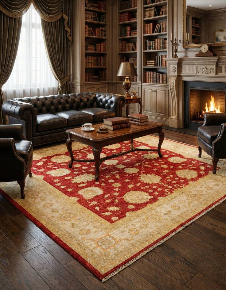 Detail image of 8' x 8' 5 Ziegler Wool Square Rug