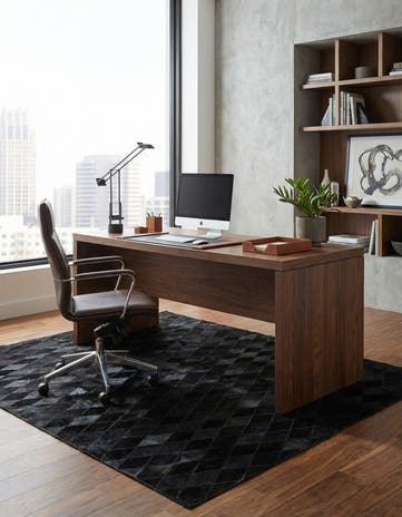 4' 7 x 6' 7 Cowhide Stocks Rug