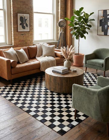4' 9 x 6' 8 Cowhide Stocks Rug