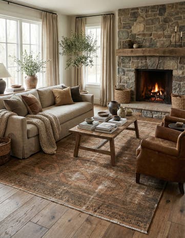 5' x 7' 8 Hand Knotted Ultra Vintage Persian Wool Rug