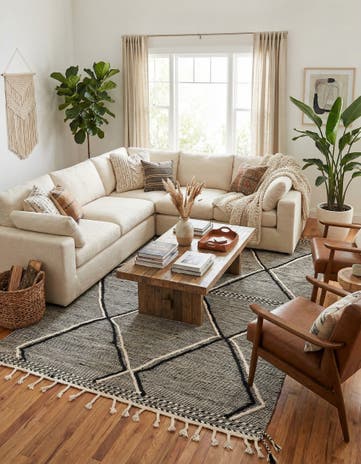 6' x 9' 10 Hand Knotted Moroccan Wool Rug