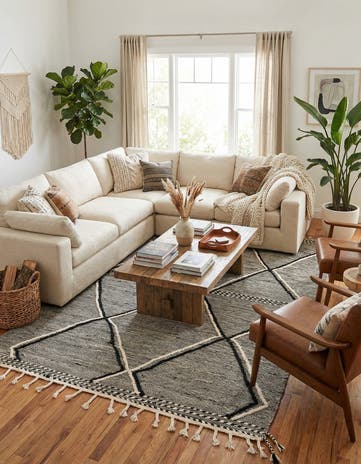 6' x 9' 10 Hand Knotted Moroccan Wool Rug
