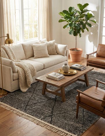 6' 7 x 9' 7 Hand Knotted Moroccan Wool Rug