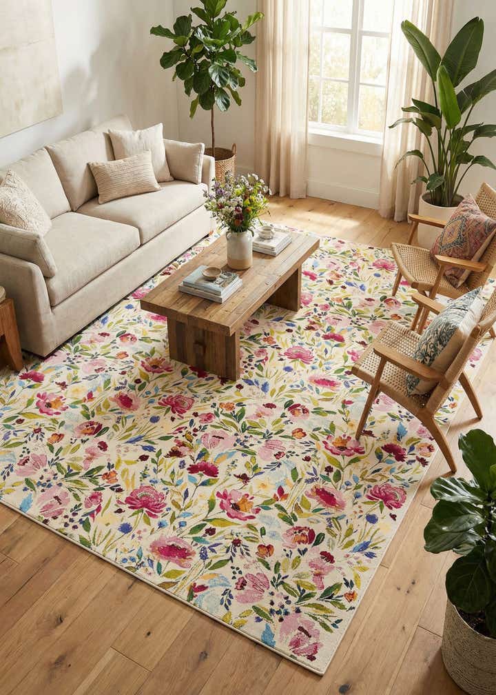 10' x 14' 2 Easy-Clean Botanical Indoor / Outdoor Rug