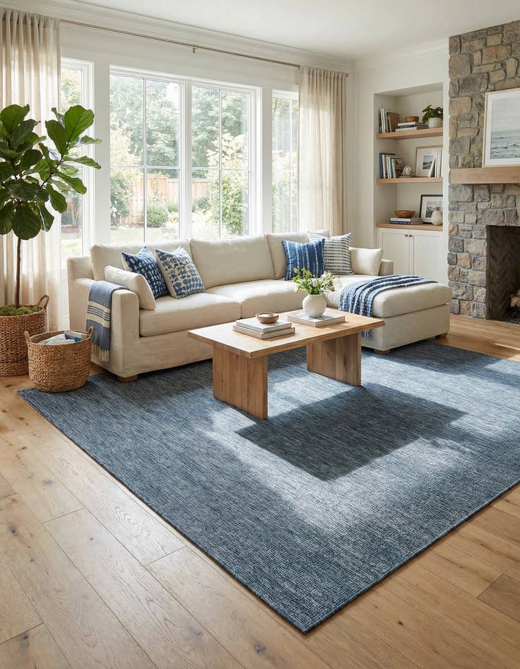 Detail image of 10' x 10'  Washable Solid Indoor / Outdoor Square Rug