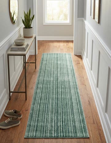 Green Gemstone Runner Rug
