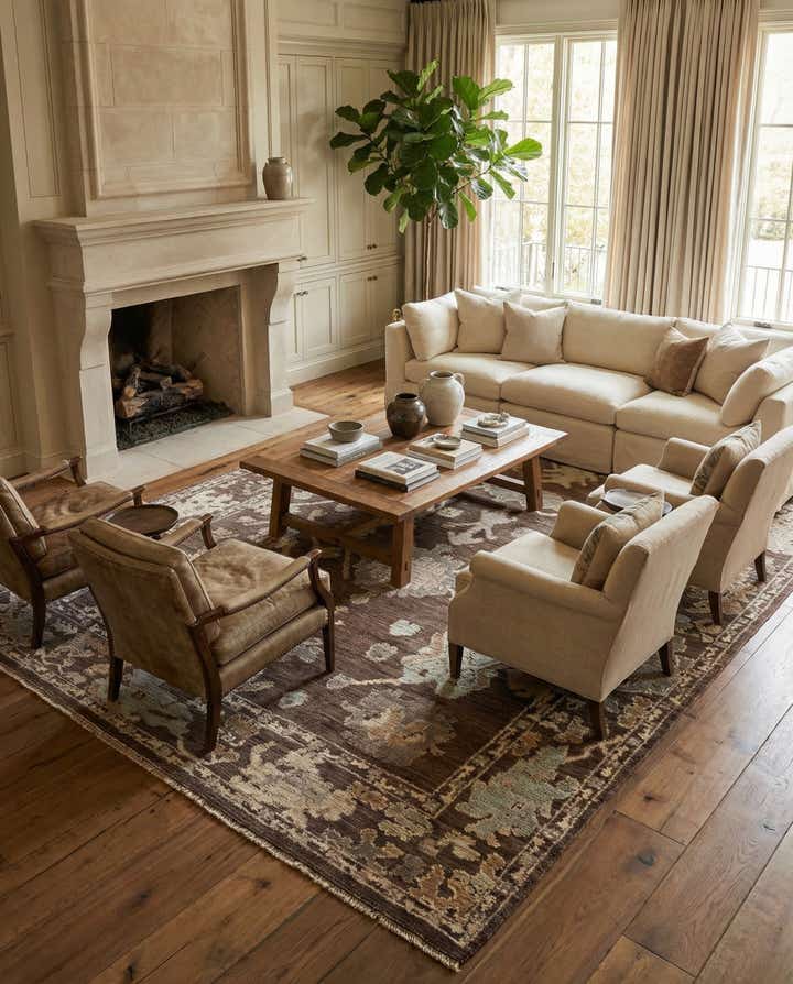 9' 2 x 13' Hand Knotted Oushak Wool Rug
