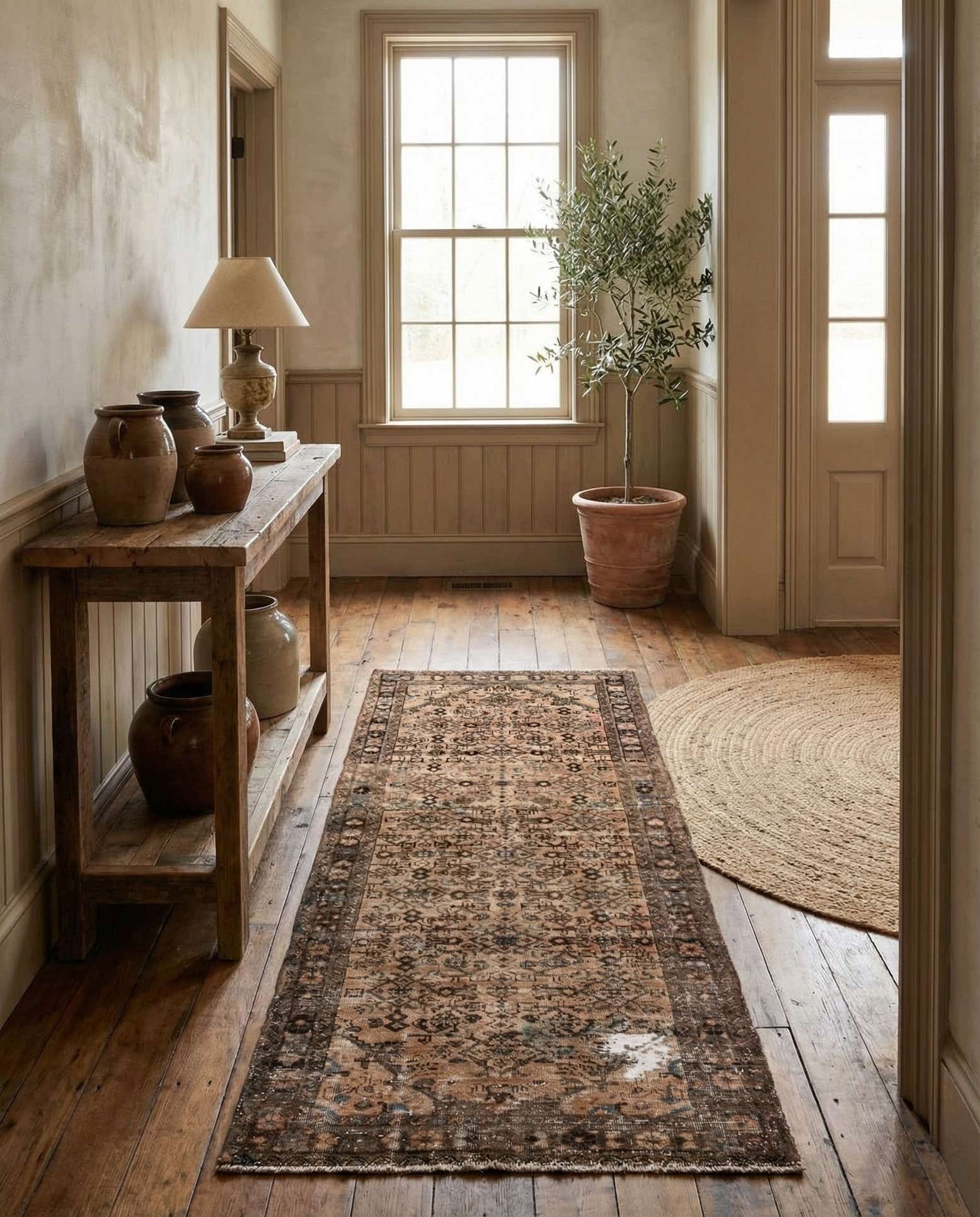 105cm x 265cm anudado a mano Ultra Vintage Alfombra Persa Lana Pasillera