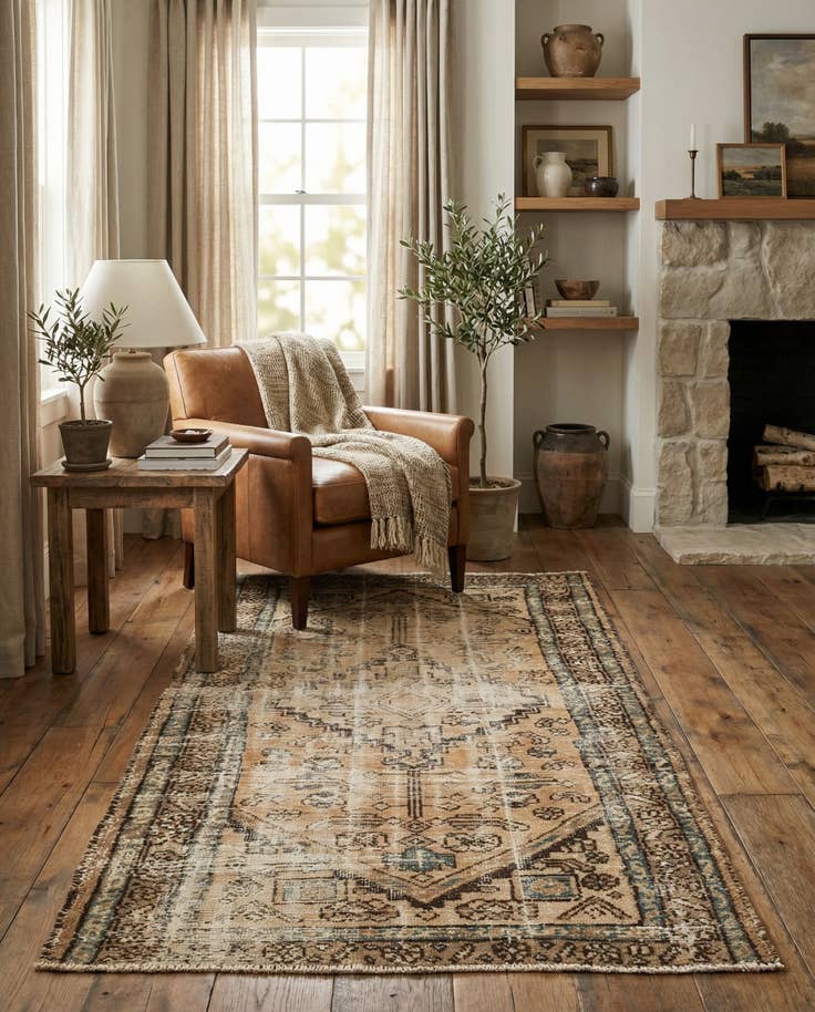 Detail image of 3' 1 x 5' 8 Hand Knotted Ultra Vintage Persian Wool Rug