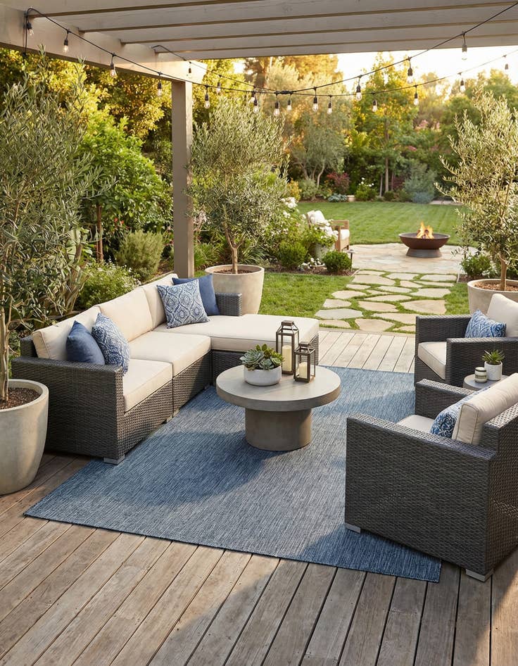 Detail image of  10' x 10'  Washable Solid Indoor / Outdoor Square Rug