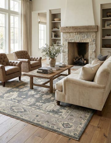 8' 9 x 11' 10 Hand Knotted Oushak Rug