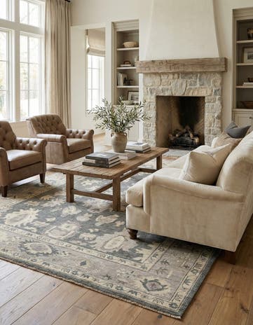 8' 9 x 11' 10 Hand Knotted Oushak Rug