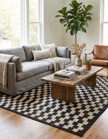 4' 9 x 6' 2 Hand Woven Kilim Modern Wool Rug
