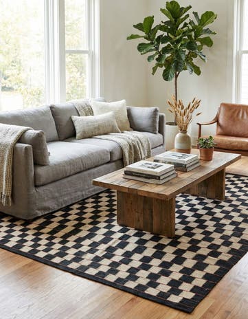 4' 9 x 6' 2 Hand Woven Kilim Modern Wool Rug