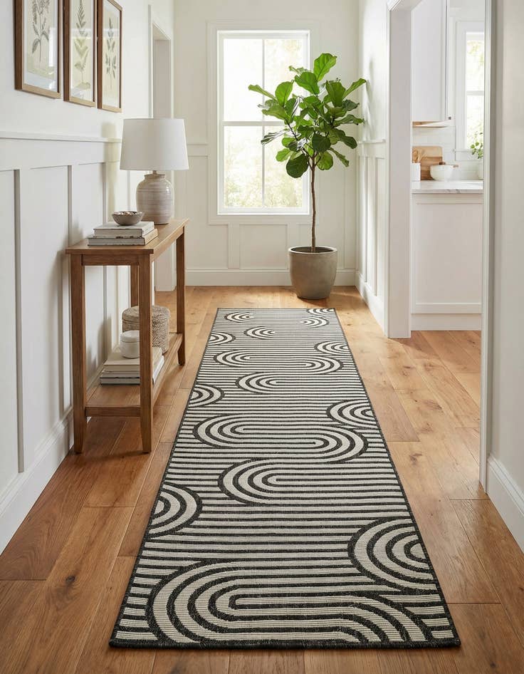Detail image of 2' 7 x 12'  Washable Modern Indoor / Outdoor Runner Rug