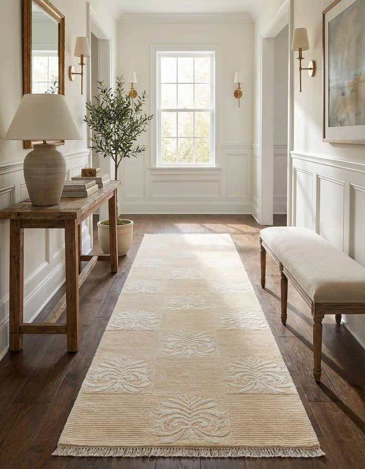 Detail image of 2' 7 x 9' 8  Hand Knotted Darya Wool Runner Rug