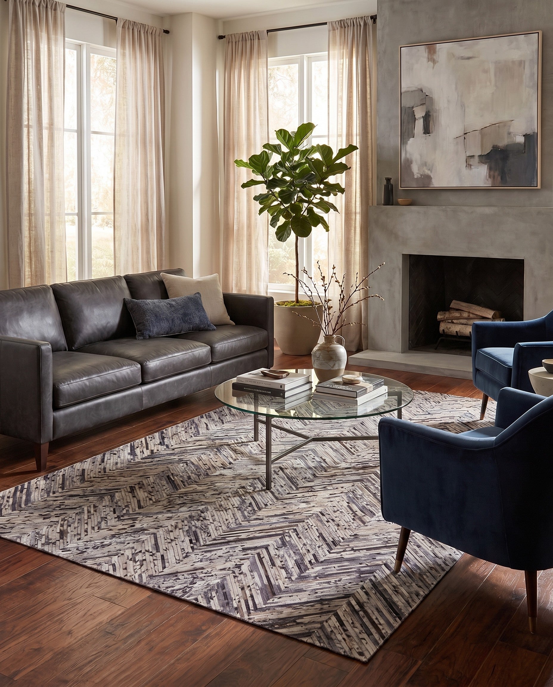 4' 11 x 8' 1 Cowhide Stocks Rug