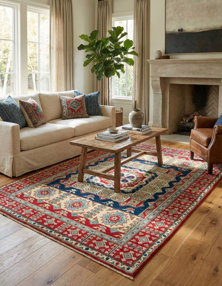 Detail image of 5' x 6' 8  Hand Knotted Kazak Rug