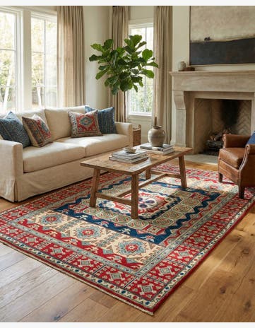 5' x 6' 8 Hand Knotted Kazak Rug