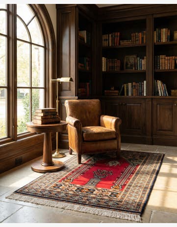 2' 9 x 4' 6 Hand Knotted Bokhara Wool Rug