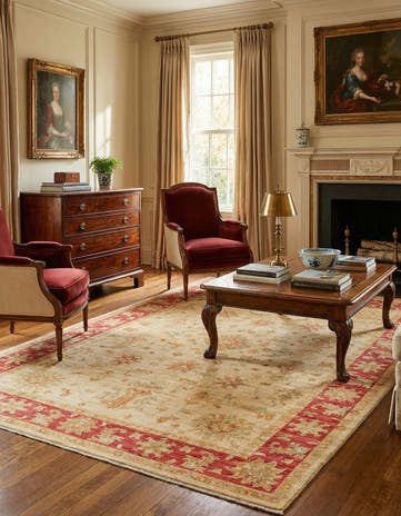 5' 7 x 8' Hand Knotted Peshawar Ziegler Rug